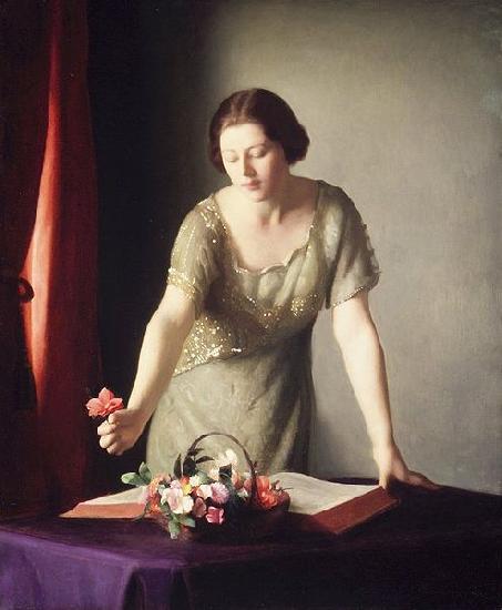 William McGregor Paxton Girl Arranging Flowers oil painting image
